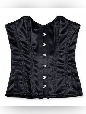 FOX & ROYAL BLACK MADAME X STEEL BONED UNDERBUST CORSET BUSTIER COSPLAY 28